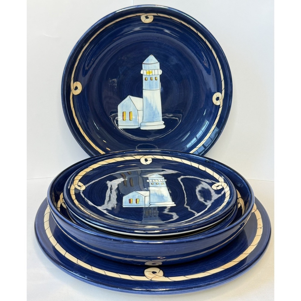 Brushes Handpainted K.I.C. Nautical Lighthouse - Set of 5 - Amazing Condition